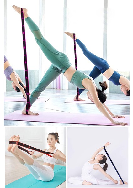 Direnç Bandı Ikili Seti Spor Egzersiz Aerobik Pilates Squat Lastiği Fitness Yoga Loop Band 8 Seviyeli  (Orta Sert)