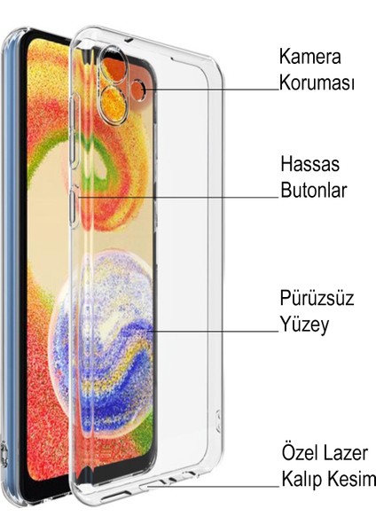 Samsung Galaxy A04 Kapak Kamera Korumalı Süper Silikon Kılıf