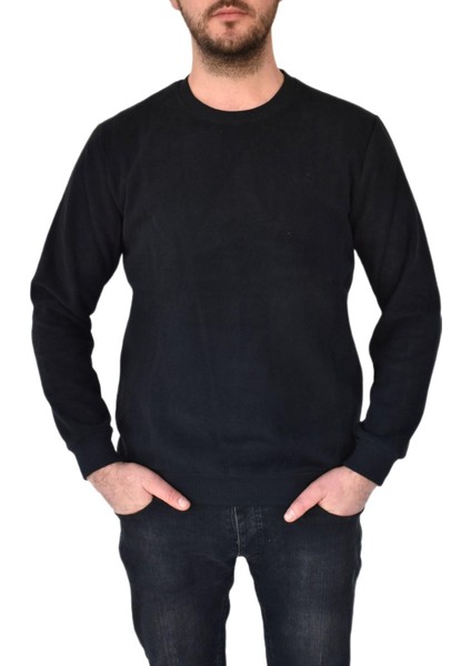 Erkek Büyük Beden Sıfır Yaka Sweatshirt 2268-BTL BGL-ST02355