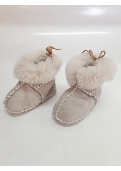 Bebek Bej Kuzu Derisi Bebek Botu + Çorap fiyatları