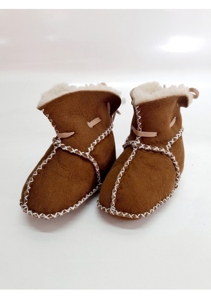 Bebek Kahverengi Kuzu Derisi Bebek Botu + Çorap fiyatları