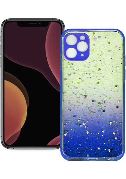 Apple iPhone 11 Pro Simli Şeffaf Sert Slikon Kılıf