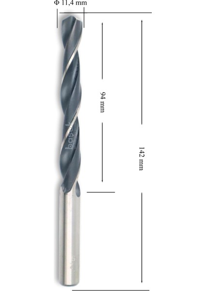 11,4 mm Haddeli Metal Matkap Ucu Hss Dın 338