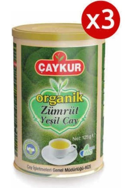 3 Adet Organik Zümrüt Yeşil Çay 125gr