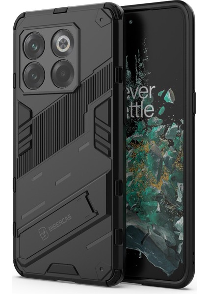 Oneplus Ace Pro - Oneplus 10T 5g Matrix Serisi Armor Standlı Perfect Koruma Kılıf - Siyah