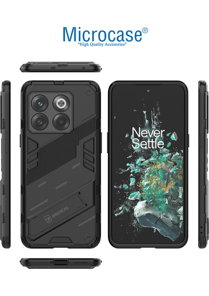 Oneplus Ace Pro - Oneplus 10T 5g Matrix Serisi Armor Standlı Perfect Koruma Kılıf - Siyah