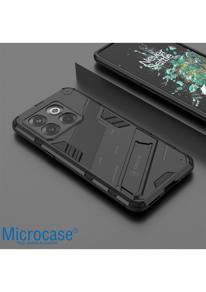 Oneplus Ace Pro - Oneplus 10T 5g Matrix Serisi Armor Standlı Perfect Koruma Kılıf - Siyah