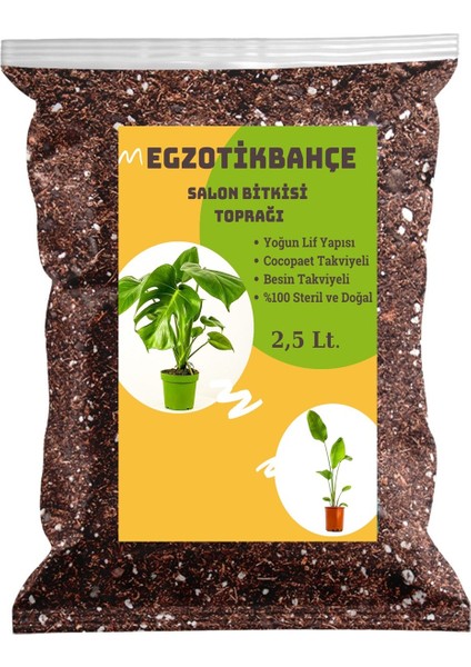 Egzotikbahçe Torf Salon Bitkisi Çiçek Toprağı 2.5l. Besin Takviyeli Profesyonel Karışım Toprak