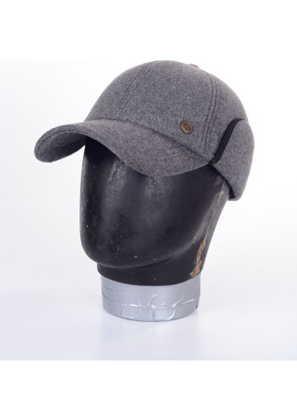 Erkek Kulaklıklı Kaşe Kumaş Siperli Kep Şapka Kasket