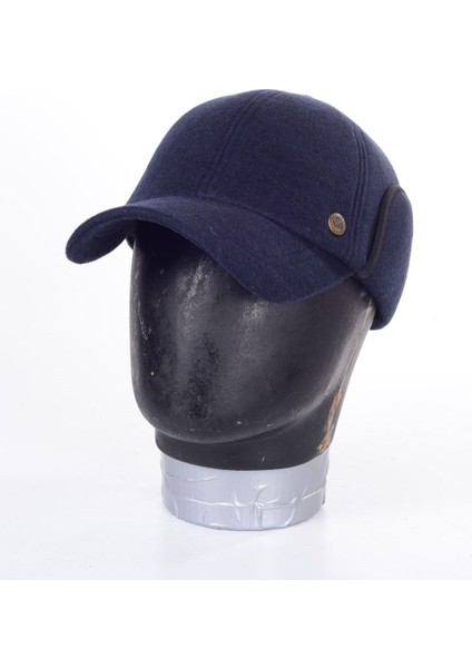 Erkek Kulaklıklı Kaşe Kumaş Siperli Kep Şapka Kasket