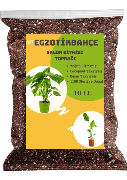 Egzotikbahçe Torf Salon Bitkisi Çiçek Toprağı 10 L. Besin Takviyeli Profesyonel Karışım Toprak