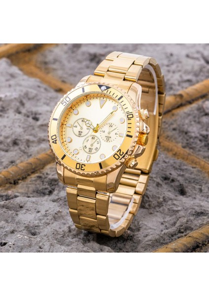 Yeni Sezon Gold Renk Şık Premium Erkek Çelik Kol Saati Çelik Kordon ST-304204 modelleri