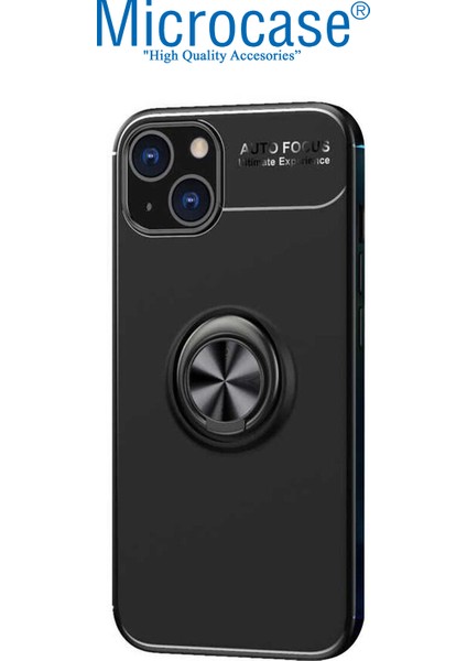 Apple iPhone 14 Plus Focus Serisi Yüzük Standlı Silikon Kılıf - Siyah fiyatları