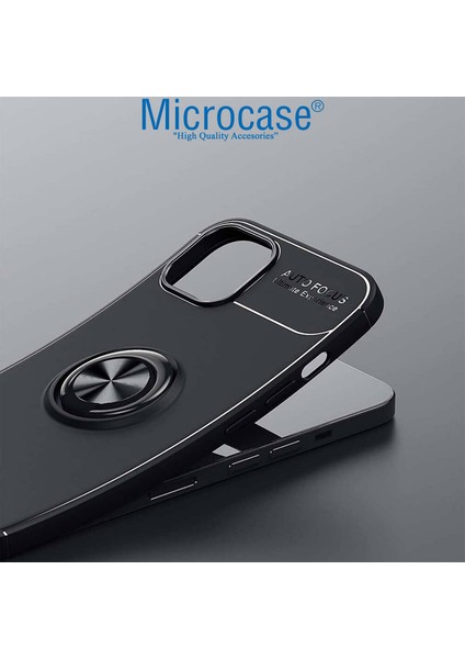 Apple iPhone 14 Plus Focus Serisi Yüzük Standlı Silikon Kılıf - Siyah modelleri