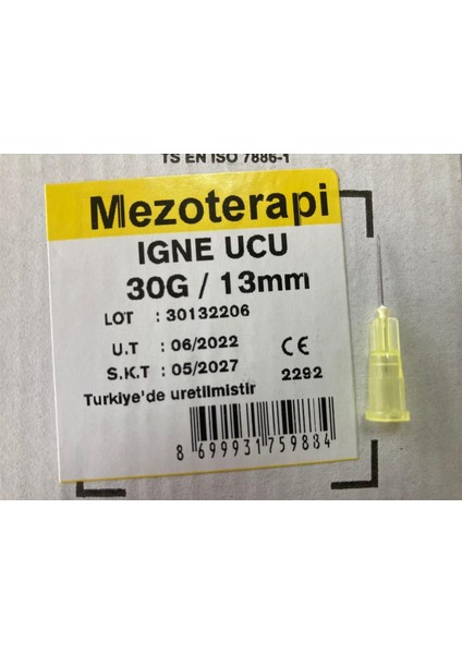 Mezoterapi Iğne Ucu 30g 13mm 250 Adet