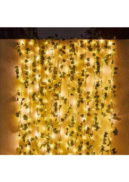 Teknoloji 10 M 100 LED Sarmaşık Yapraklı Güneş Enerjili Bahçe Aydınlatma Solar Bahçe Süsü Peri LED