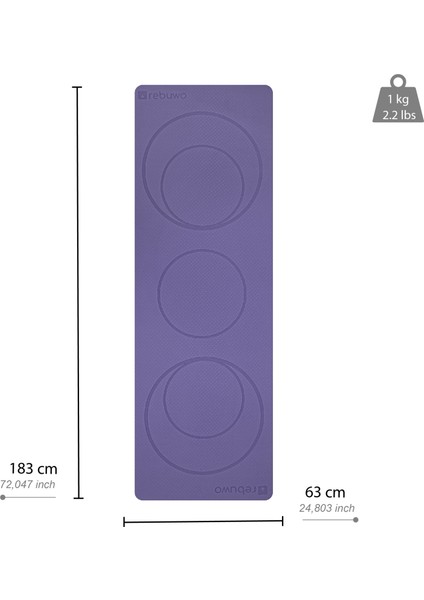 Halka Tasarımlı Tpe Mat Yoga Mat Pilates Mat 8mm