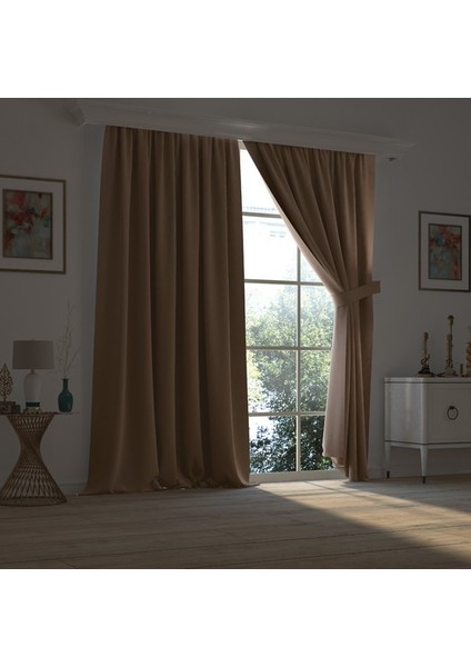 Elisya Home Blackout Işık Geçirmez Fon Perde Pilesiz Ekstraforlu Karartma Güneşlik