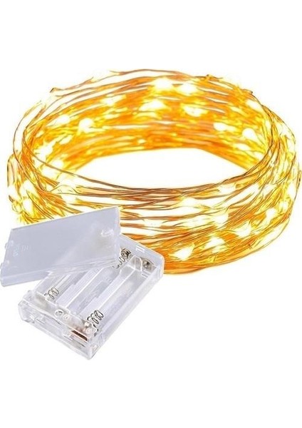 3 Metre Sarı Peri LED + Pil - Sarı Işık LED Aydınlatma - Dekoratif Işık - Su Geçirmez LED fiyatları
