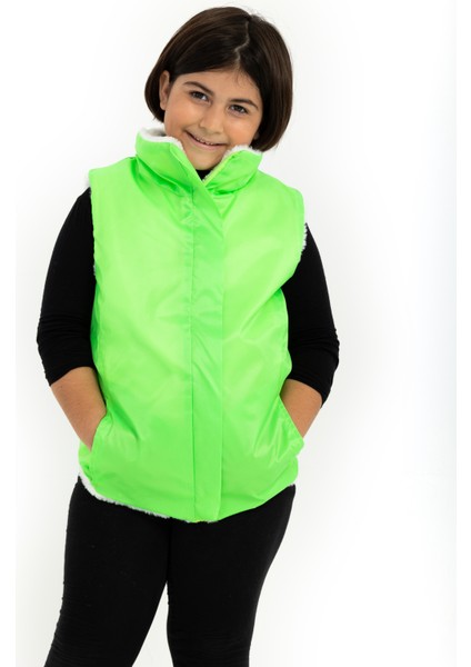 Neon Yeşili Çocuk Yelek