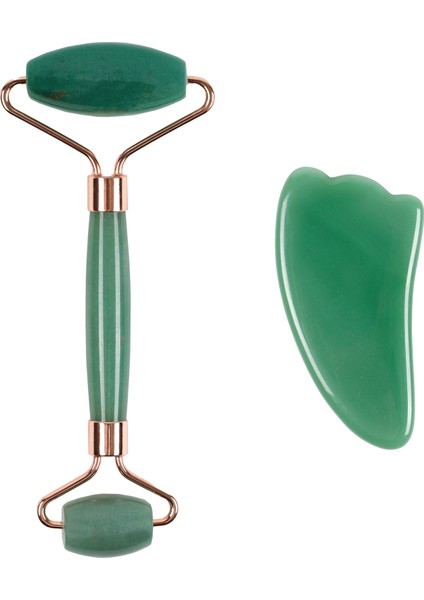 Aventurin Face Roller ve Aventurin Melek Kanadı Gua Sha Set