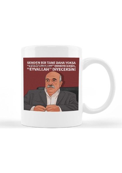 Halo Dayı Baskılı Kupa - Çift Taraflı Baskı - Solmaz - Hediyelik Kupa