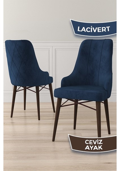 Concept Lia Serisi Beyaz Masa Ceviz Ayak Açılabilir 80 x 132 cm Yemek Masası Takımı 4 Sandalye