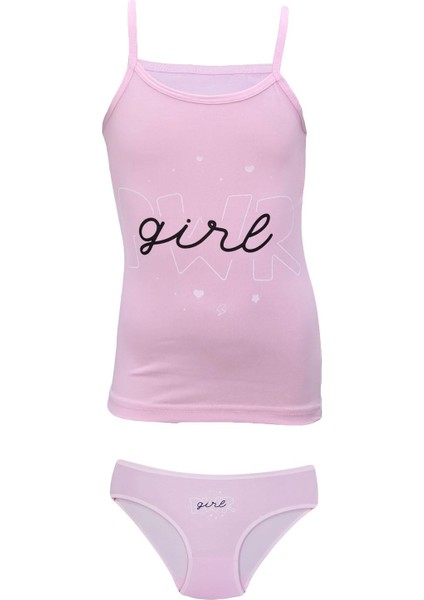 5'li Kız Çocuk Karışık Renkli Pwrgirl Baskılı Alt Üst Takım fırsatları