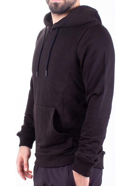 2732 Siyah Kapüşonlu Erkek Sweatshirt modelleri