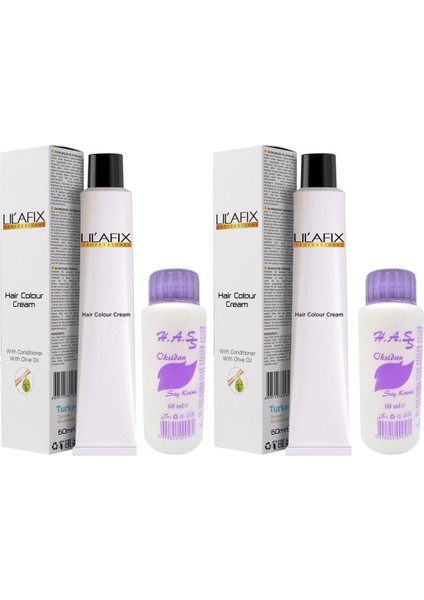 Oksidan 60 ml + Lilafix Saç Boyası Sarı Mix 60 ml 2'şer Adet