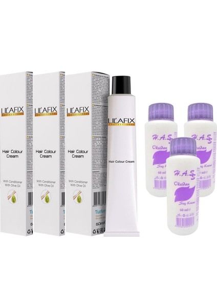 Oksidan 60 ml + Lilafix Saç Boyası Sarı Mix 60 ml 3'er Adet