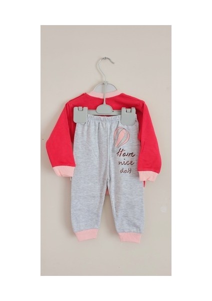 Kız Bebek Uçan Balon Desenli Alt Üst Pijama Takımı Eşofman
