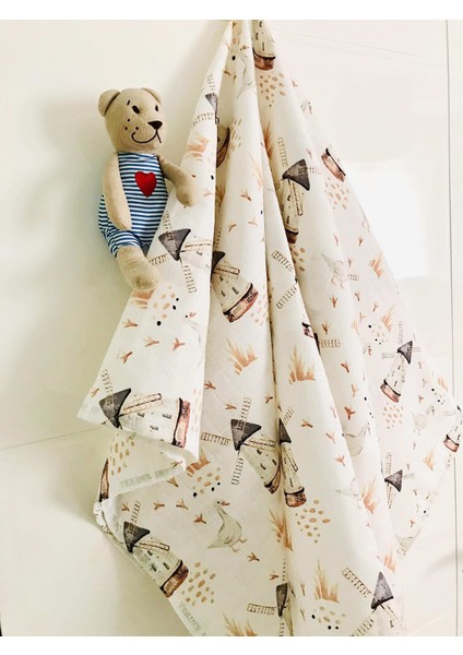 3 Adet Çok Amaçlı Müslin Bezi Örtü Battaniye modelleri