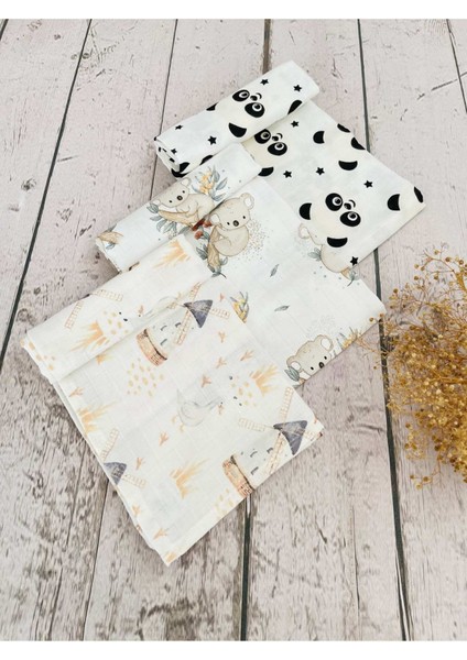 3 Adet Çok Amaçlı Müslin Bezi Örtü Battaniye