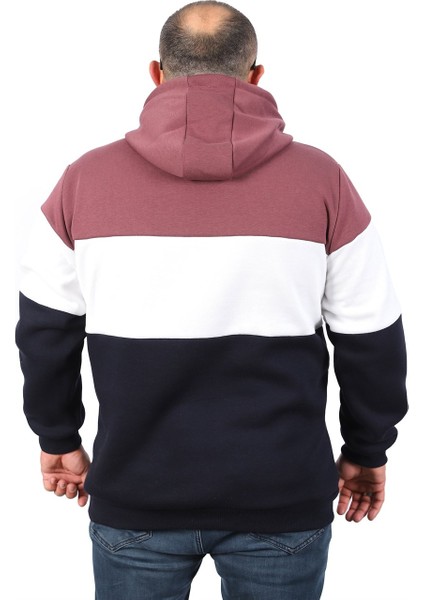 Mocgrande Büyük Beden Parçalı Kapüşonlu Sweat 22736 Lıla modelleri