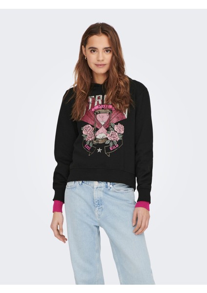 Kapüşonlu Siyah Kadın Sweatshirt 15273880