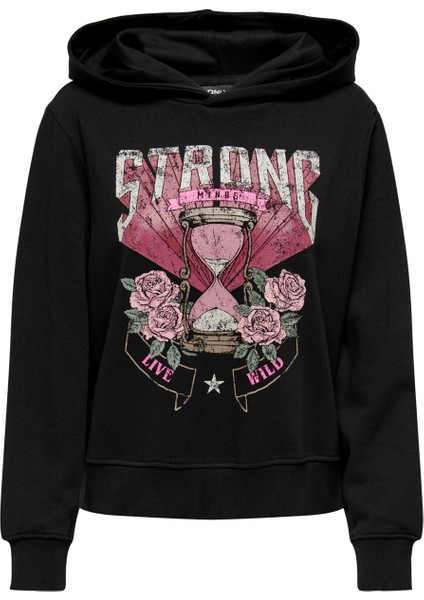 Kapüşonlu Siyah Kadın Sweatshirt 15273880