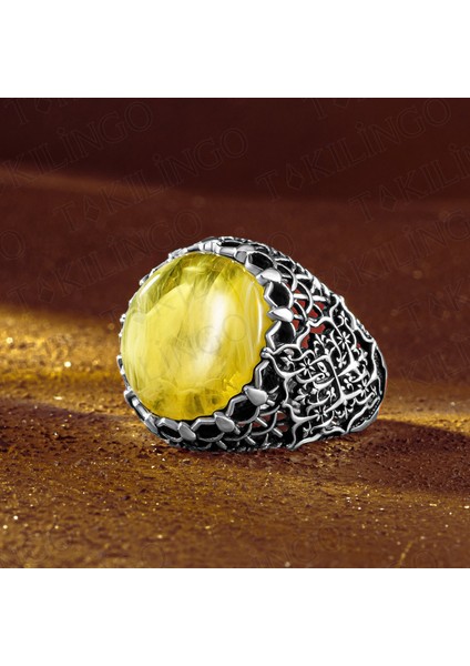 Damla Taşlı 925 Ayar Gümüş Erkek Yüzük