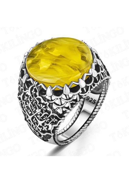 Damla Taşlı 925 Ayar Gümüş Erkek Yüzük fiyatları