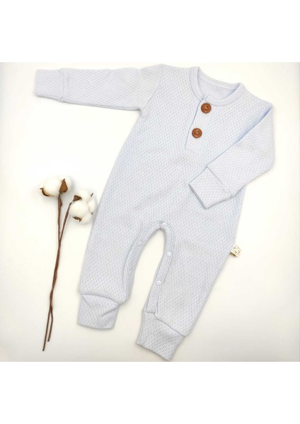 İki Düğmeli Mavi Erkek Bebek Tulumu %100 Cotton fiyatları