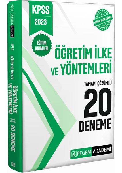 2023 KPSS Eğitim Bilimleri Öğretim İlke ve Yöntemleri 20 Deneme