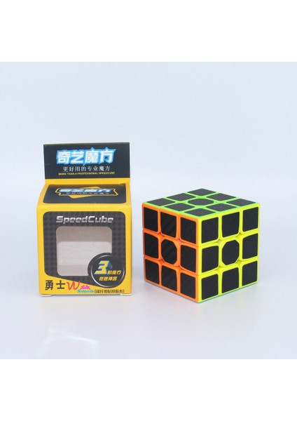 Qiyi Warrior S 3x3 Karbon Fiber Zeka Küpü Akıl Küpü Rübik Küp