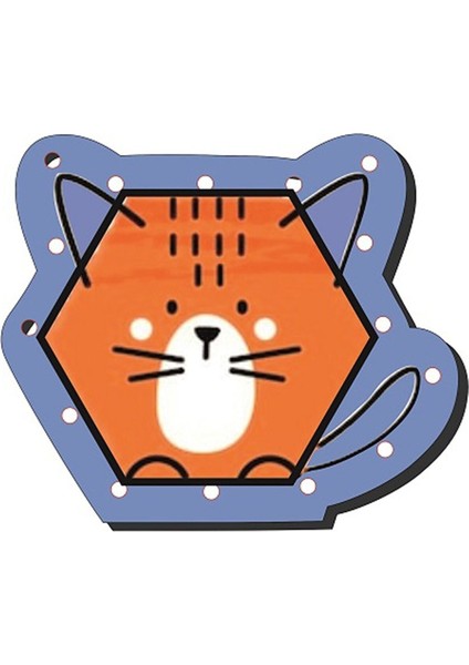 Voleecraft Ahşap Eğitici Eğlenceli Renkli Baskılı Şekiller Ip Geçirme Oyunu, Montessori Oyuncak