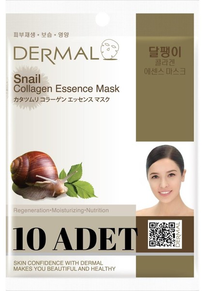 Yenileyici, Besleyici Ve Nemlendirici Salyangoz Özlü Kollajen Maske X10 Adet