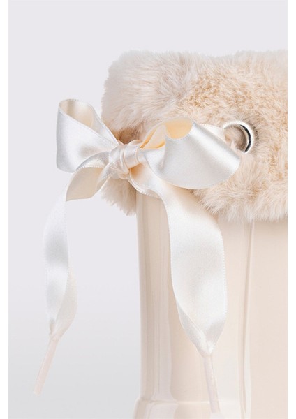 Campera Charol Soft Nacar Çocuk Kürklü Açık Bej Yağmur Çizmesi W10239-079 fırsatları