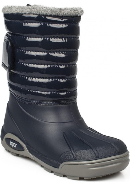 Topo Ski Charol Marino Çocuk Kürklü Lacivert Yağmur Kar Çizmesi W10168-003 V2