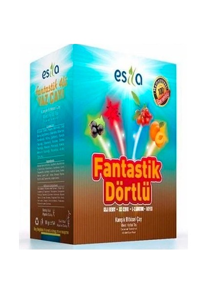 Fantastik Dörtlü Yaz Karışık Bitki Süzen Poşet Çay 45'li