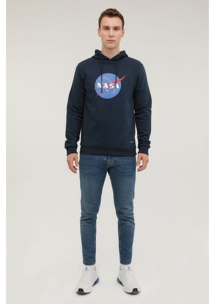 2W M-Nasa Logo Hoodıe 2Pr Lacivert Erkek Sweatshirt 101180940 modelleri