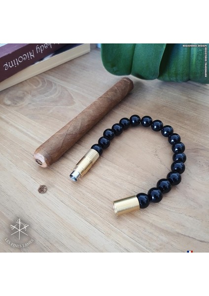 Punch Bileklik Brass Oniks - M