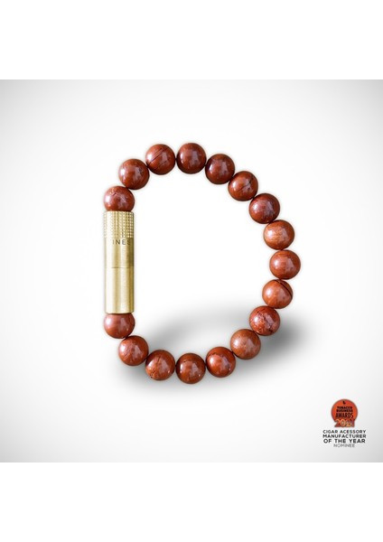 Punch Bileklik Brass Kırmızı Jasper - S